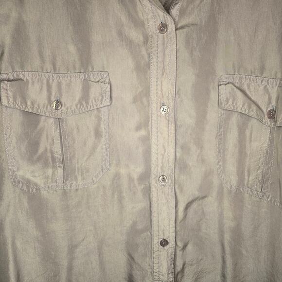 Anna and Frank 2X Purple Silk Button-Up Shirt [0248] - Picture 3 of 7